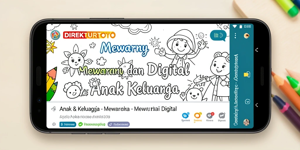 Tampilan menarik aplikasi mewarnai digital untuk anak-anak.