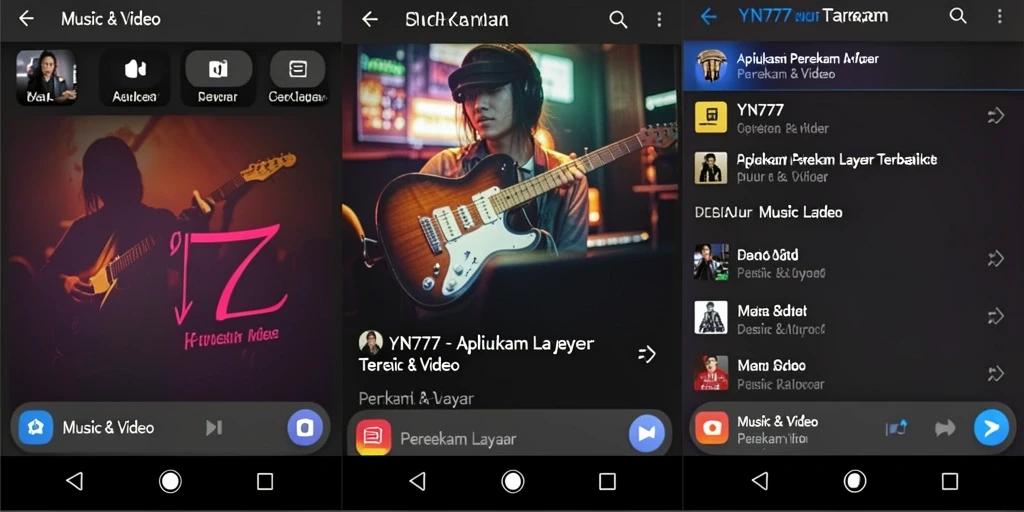 Antarmuka YN777 menampilkan fitur perekam layar yang sederhana dan efektif.