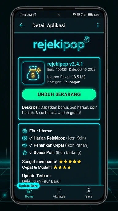 Tampilan halaman APK rejekipop