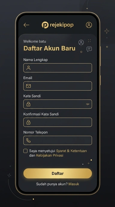 Tampilan halaman daftar rejekipop